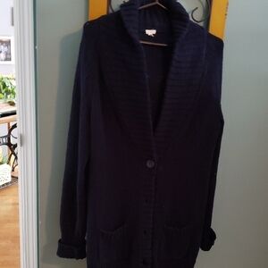 J. Crew Black Shawl Collar Cardigan